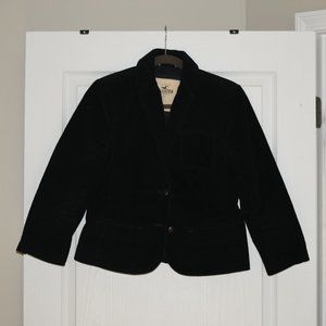 Hollister Ribbed Midnight Navy Velvet Blazer
